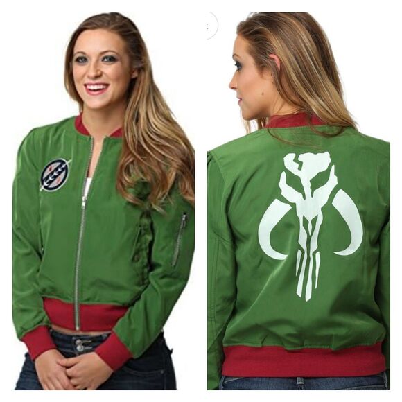 Boba Fett Star Wars WeLoveFine Green Full Zip Bomber Jacket - Picture 1 of 9